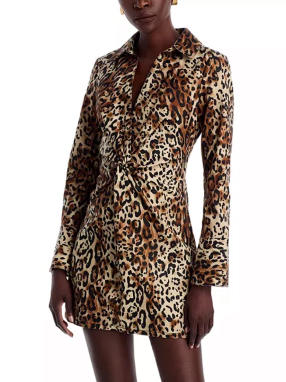 NWOT cinq a sept Leopard Denim McKenna Dress